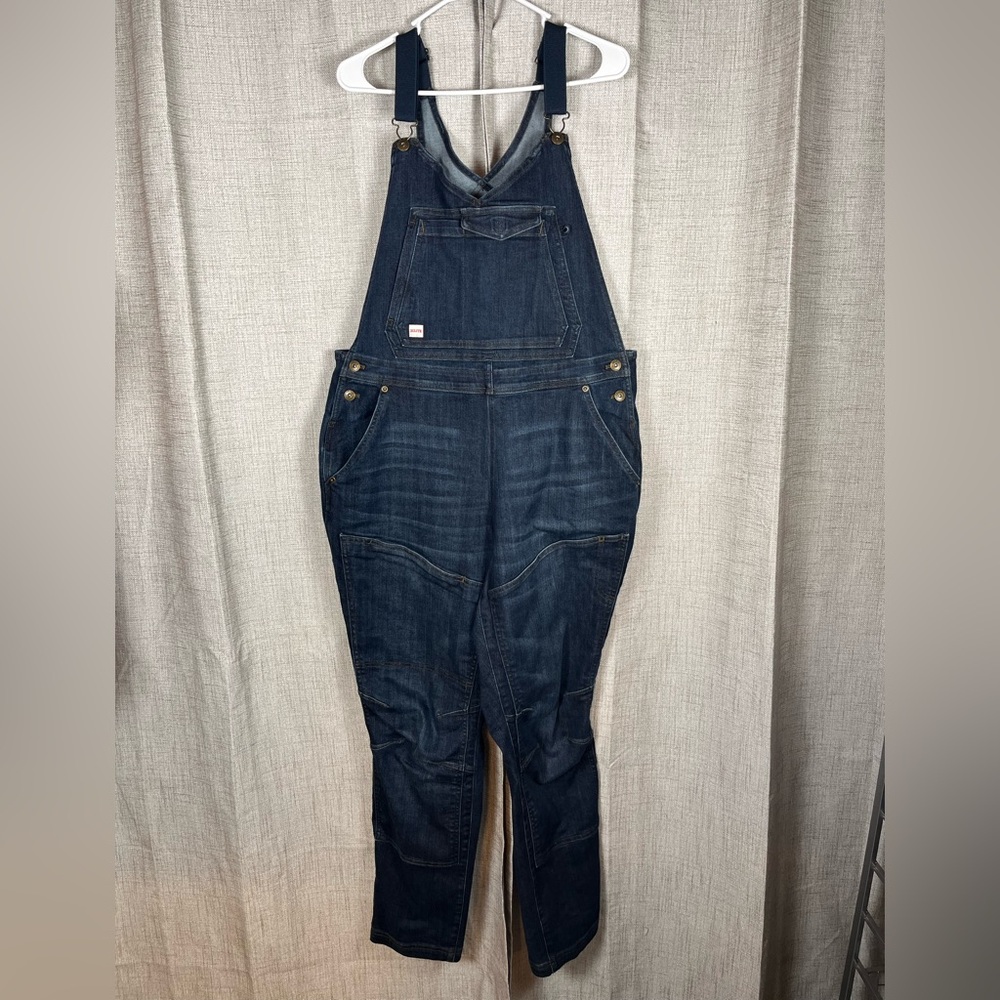 DULUTH Trading Double Flex Denim Bib Overalls Women's 18 Regular Blue Heirloom